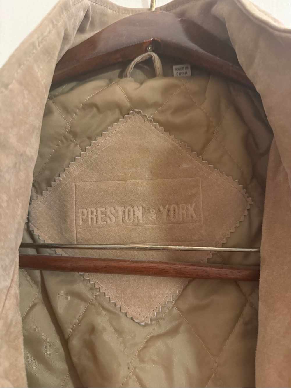 Preston & York Beige Suede Bomber Jacket - Picture 3 of 8